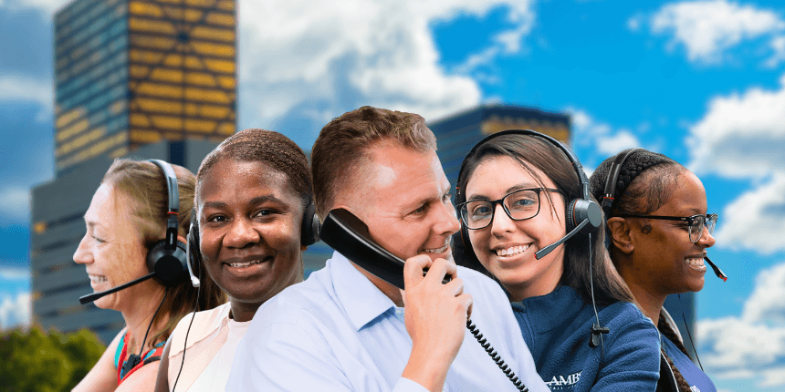 business district in southfield michigan with ambs call center phone answering service agents in front