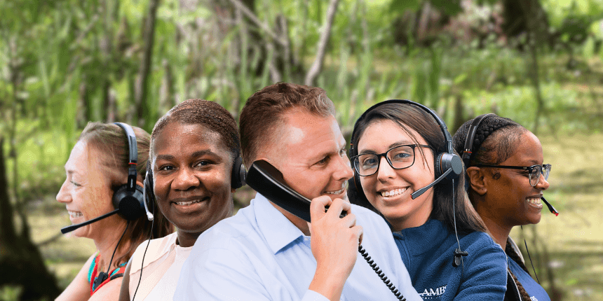 louisiana with ambs call center phone answering service agents in front