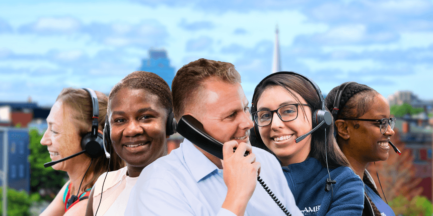 worcester massachusetts with ambs call center phone answering service agents in front