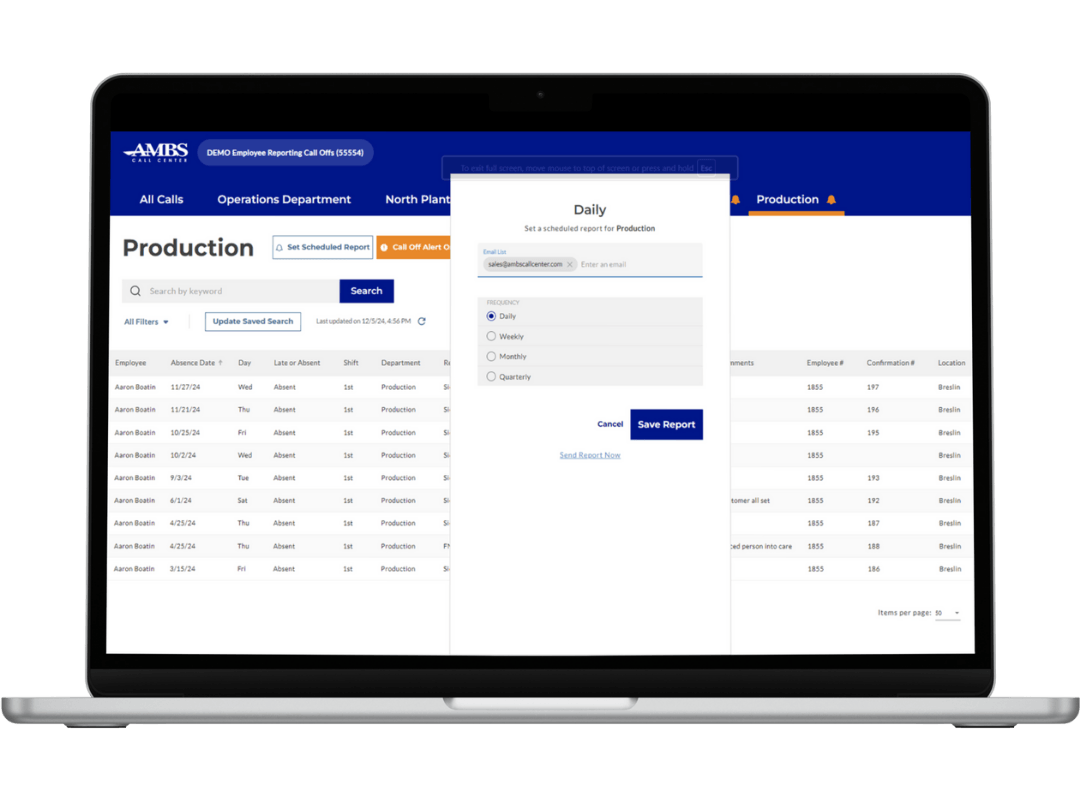 myAmbs HR plus for employee call off hotline scheduling reports (2)