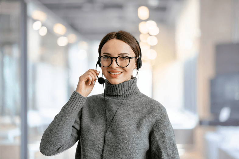 Call Center Woman Smiling