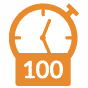 100 written on stopwatch