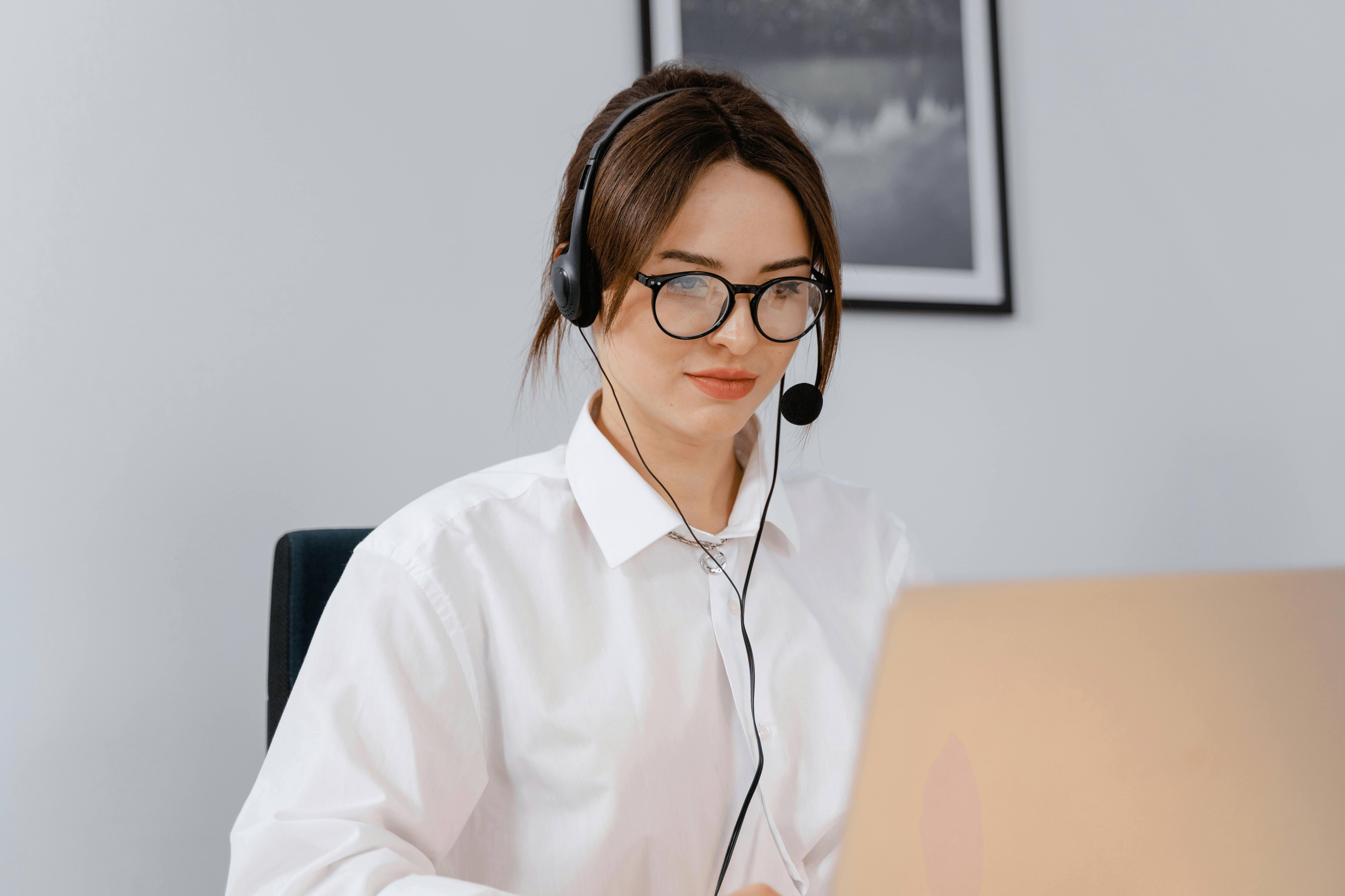 Call Center Woman On Computer