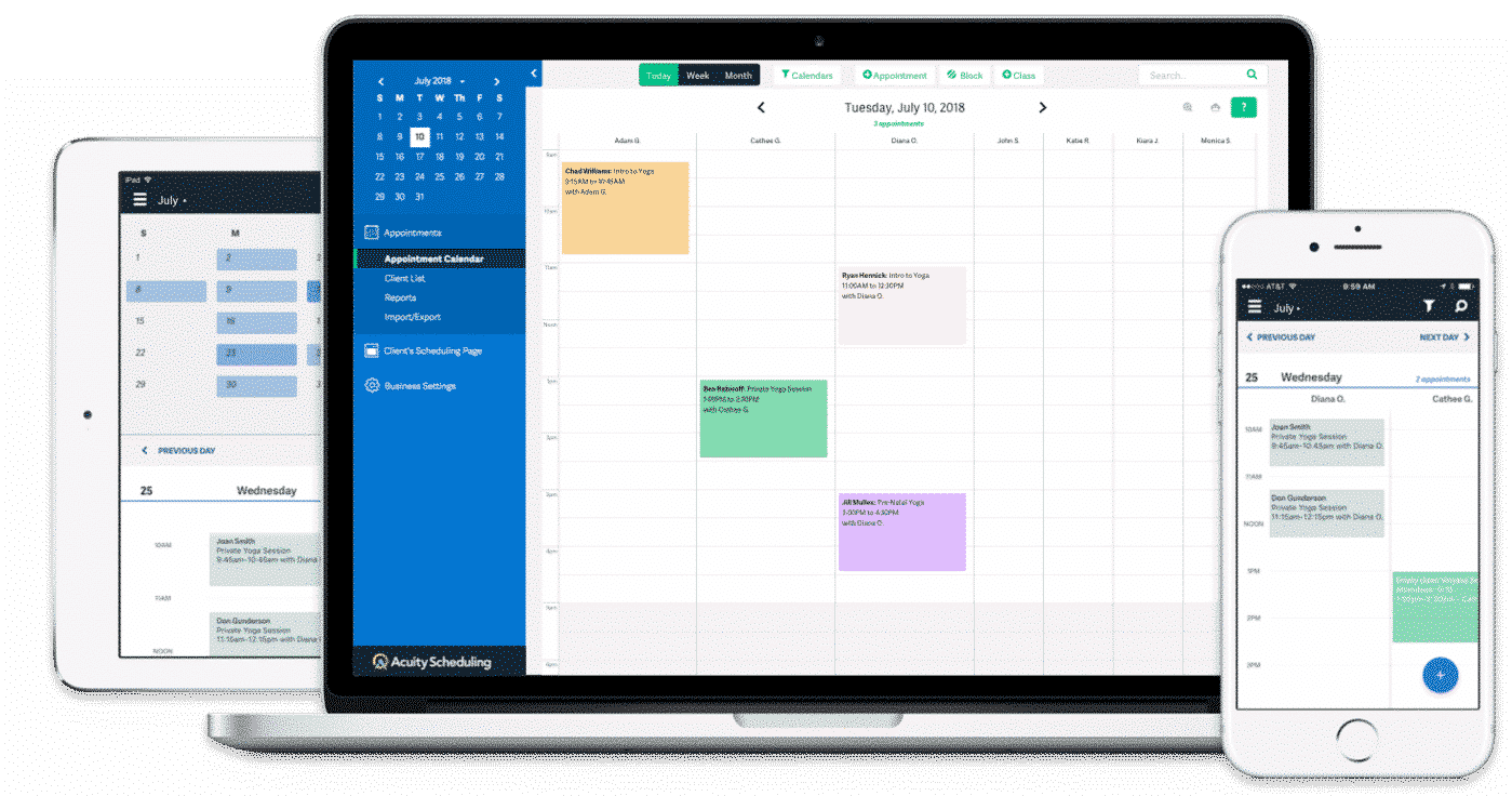 acuity scheduling answering service integration