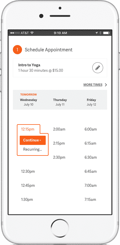 mobile appointment scheduling